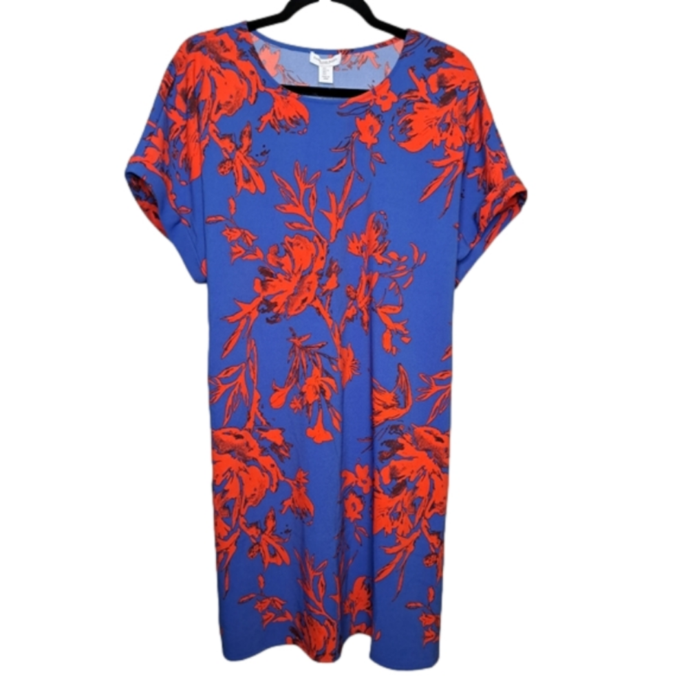 Carolina Belle Blue and Red Floral Mini Dress